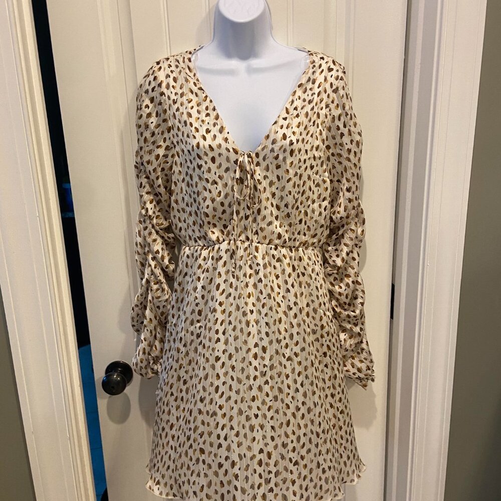 NEW Peach Love California "The Brandy Dress" Multi-Color, Animal Print Dress-L